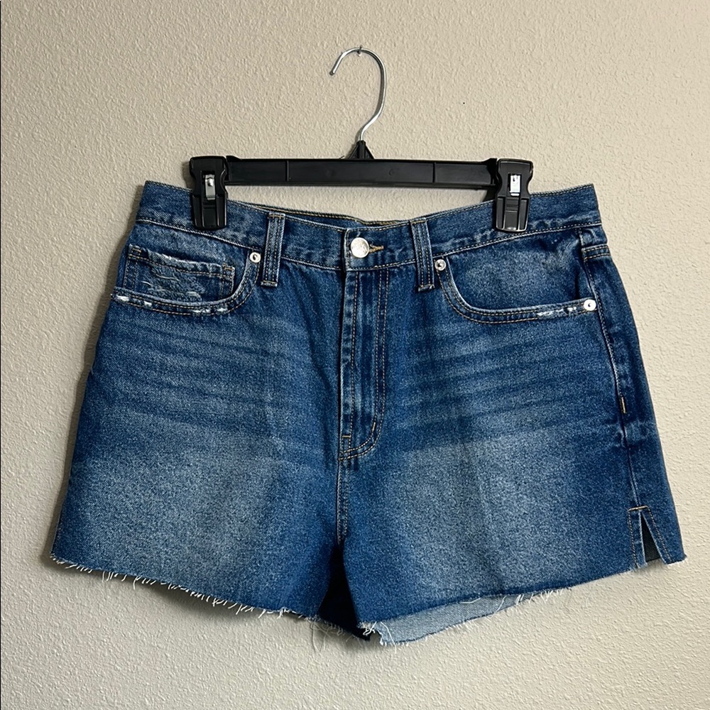Juicy Couture Blue Jean Shorts with Frayed Hem